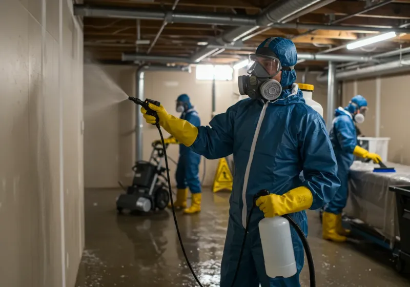 Basement Sanitization and Antimicrobial Treatment process in Staunton, IL