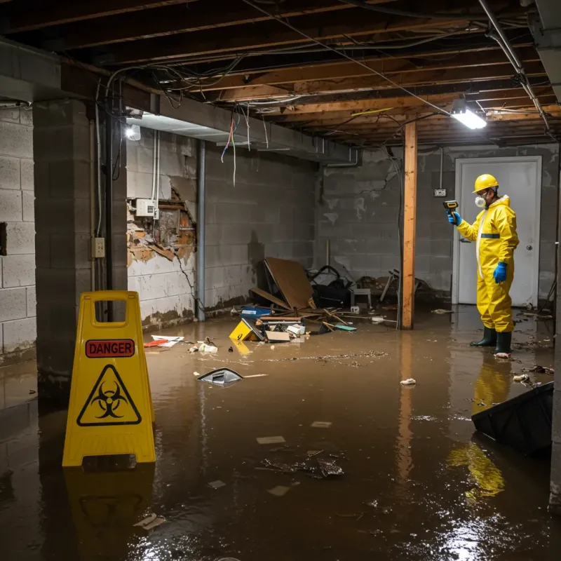 Flooded Basement Electrical Hazard in Staunton, IL Property